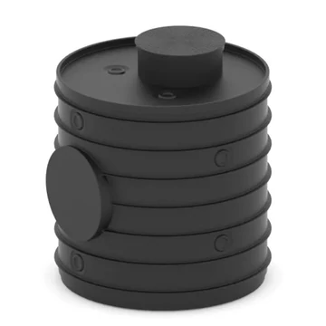 170 cm magas vízóraakna, 150 cm átmérővel, fedéllel, csatlakozókkal