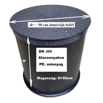 DN 480 , szivattyú-, szerelőakna 50 cm magas, fedéllel; DN 480 , szivattyú-, szerelőakna 50 cm magas, fedéllel;
