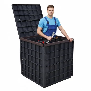 Mászható vízóraakna, szögletes, 1 m x 1m -es nyílással!