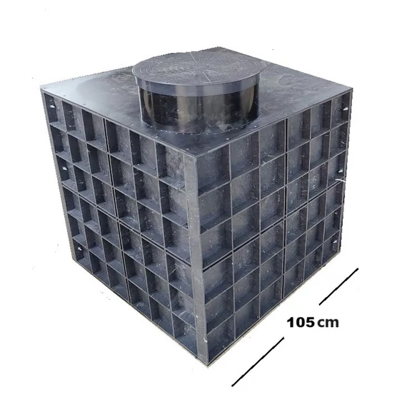 Mászható vízóraakna, szögletes, 1 m x 1m -es nyílással, 20 cm magas nyakkal!